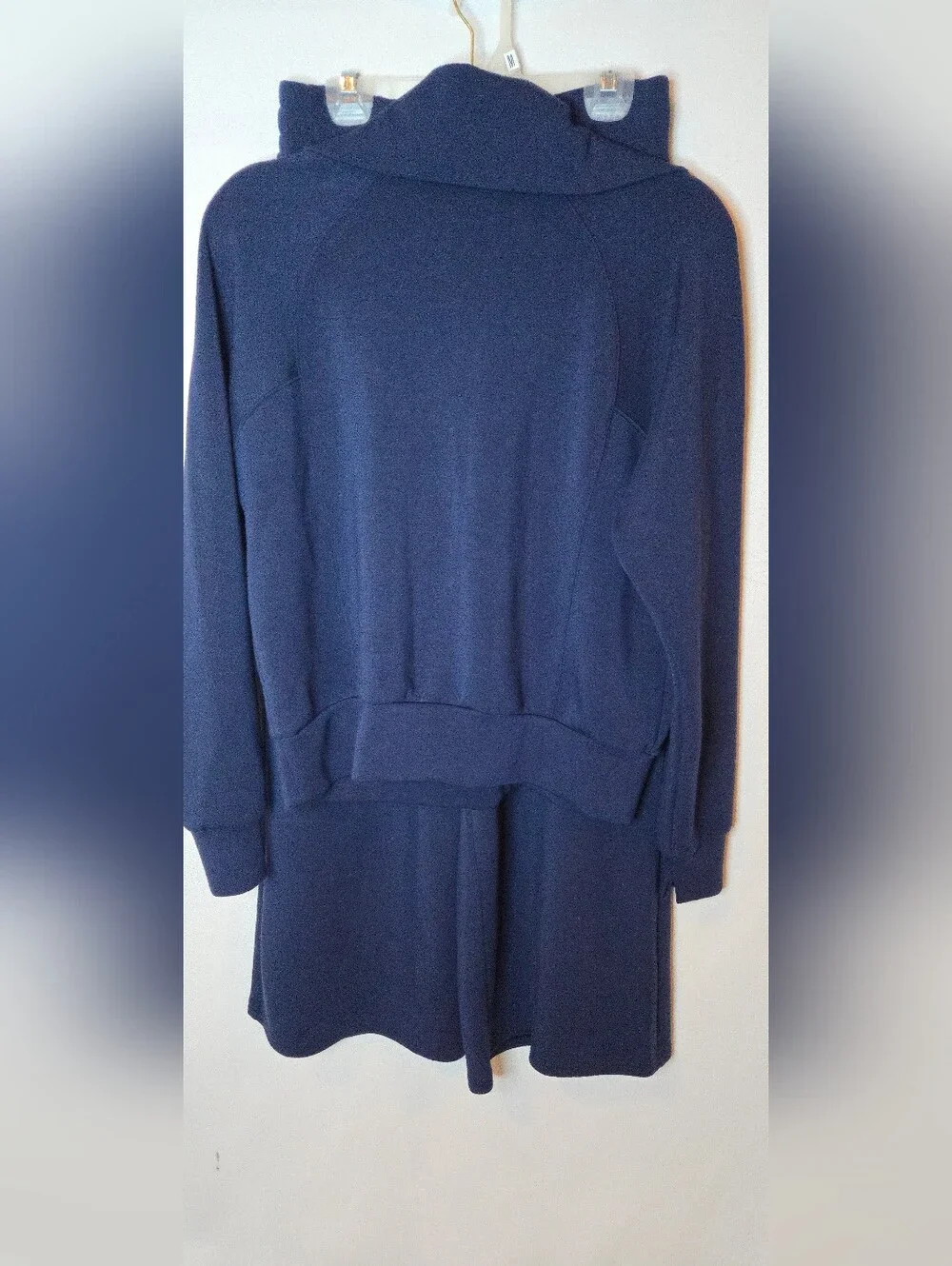 Spanx *SET* AirEssentials Timeless Navy Wide-Leg Pant Half Zip Sweatshirt S - Picture 7 of 9